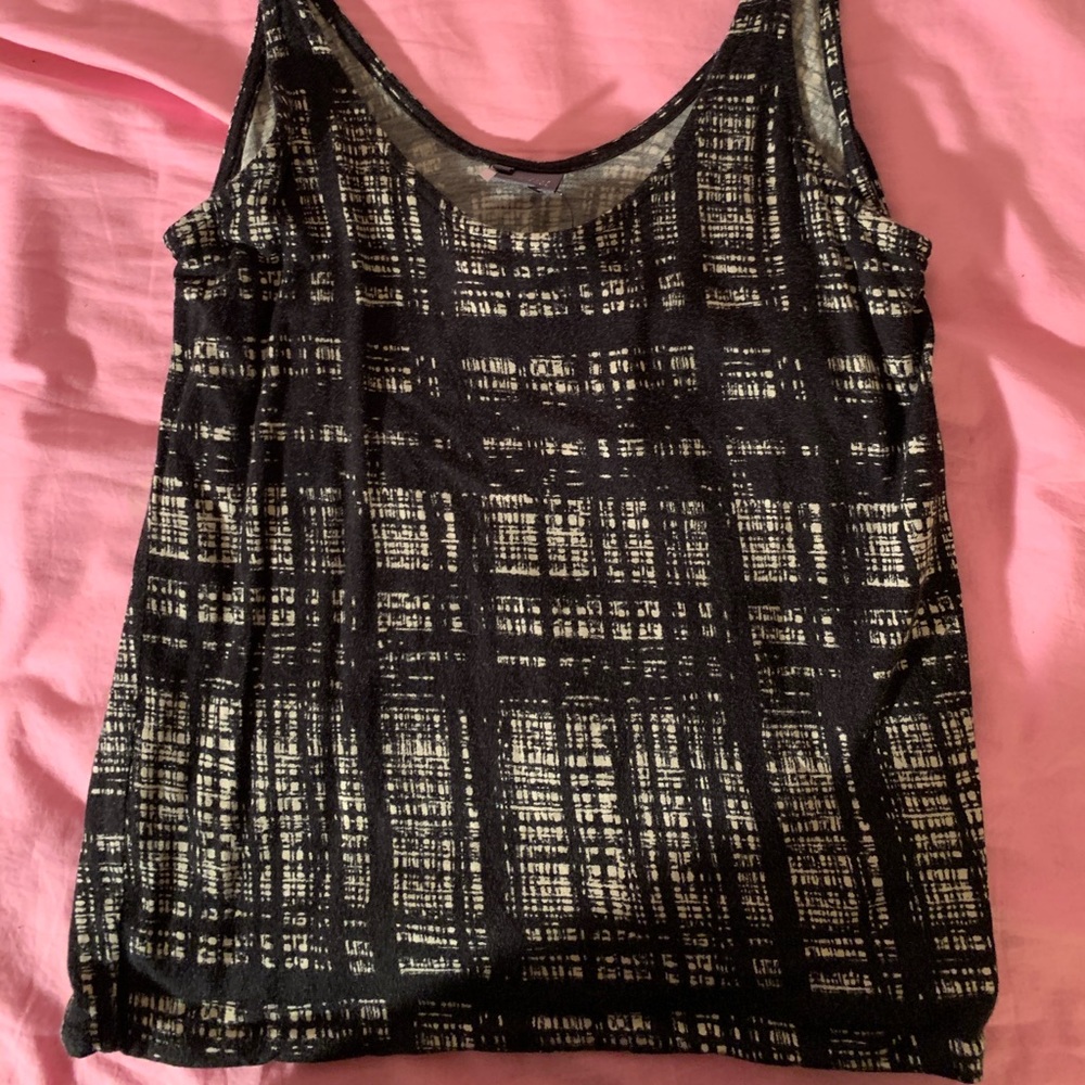 comfortable plaid tank top with back detail, new